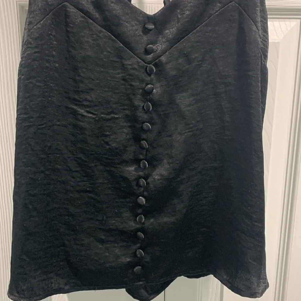 Shinestar Sleeveless Faux Button Up Blouse - Picture 2 of 7